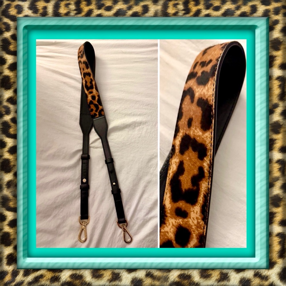 👑✅PRICE FIRM✅ Leopard Print Leather Strap with Gold Hardware. NWOT
